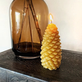 Allie Bee Candle Co Beeswax Pine Cone Candle
