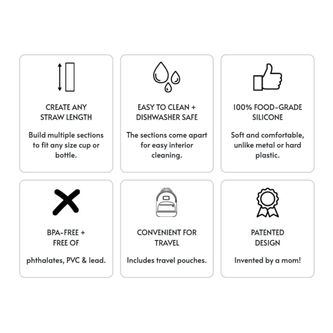 Big Bee, Little Bee Build-A-Straw Reusable Silicone Straws: Individual Travel Pods