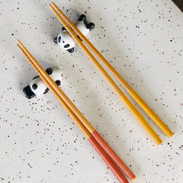 Bamboo Switch Porcelain Panda Chopstick Rests - Set of 2