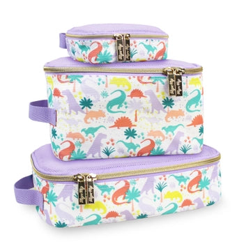 Itzy Ritzy Pack Like A Boss™ Medium Packing Cubes - Lilac Dinos