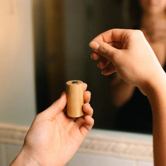 Bamboo Switch Bamboo Charcoal Floss + Bamboo Refill Dispenser