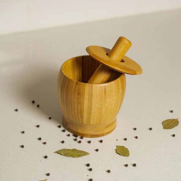 Bamboo Switch Bamboo Mortar & Pestle with Lid