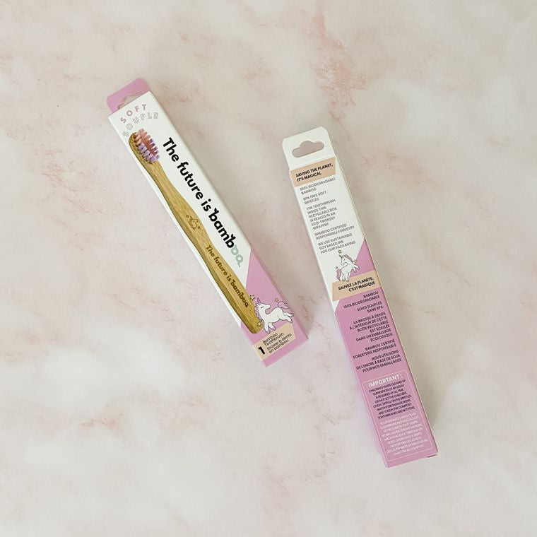 The future is bamboo Unicorn Kids Soft Bamboo Toothbrush