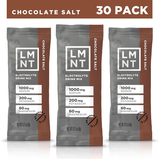 LMNT Chocolate Salt Electrolyte Drink Mix - 30 Count