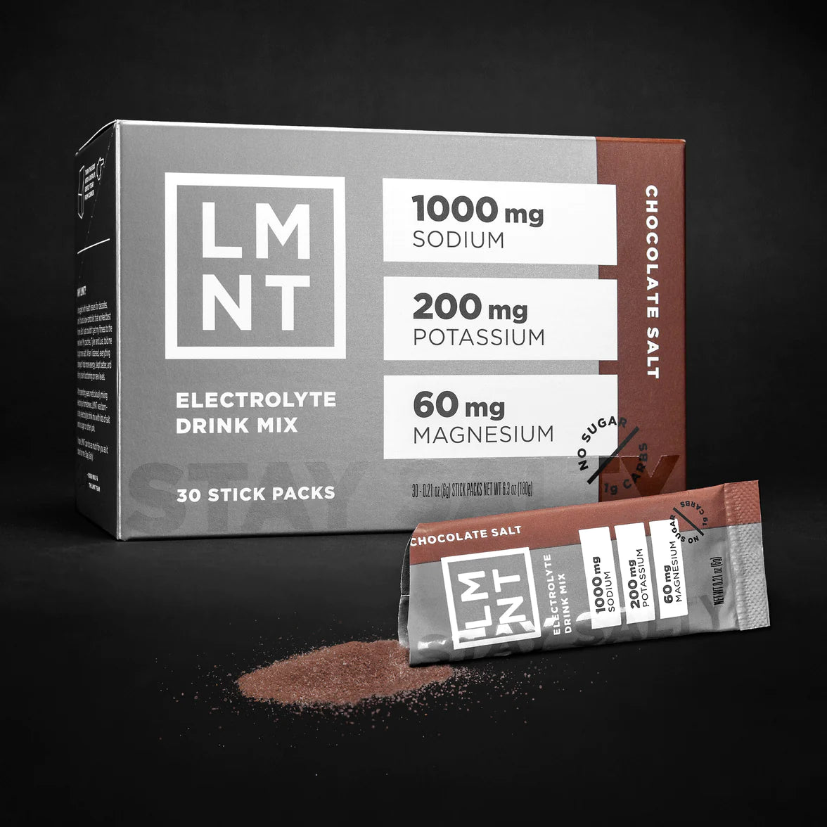 LMNT Chocolate Salt Electrolyte Drink Mix - 30 Count