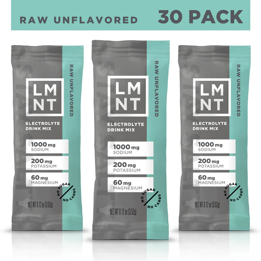 LMNT Raw Unflavored Electrolyte Drink Mix - 30 Count