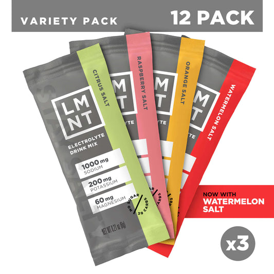 LMNT Electrolyte Drink Mix Variety Pack - 12 Count (4 Flavors)