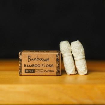 Bamboo Floss Container + Bamboo Charcoal Floss