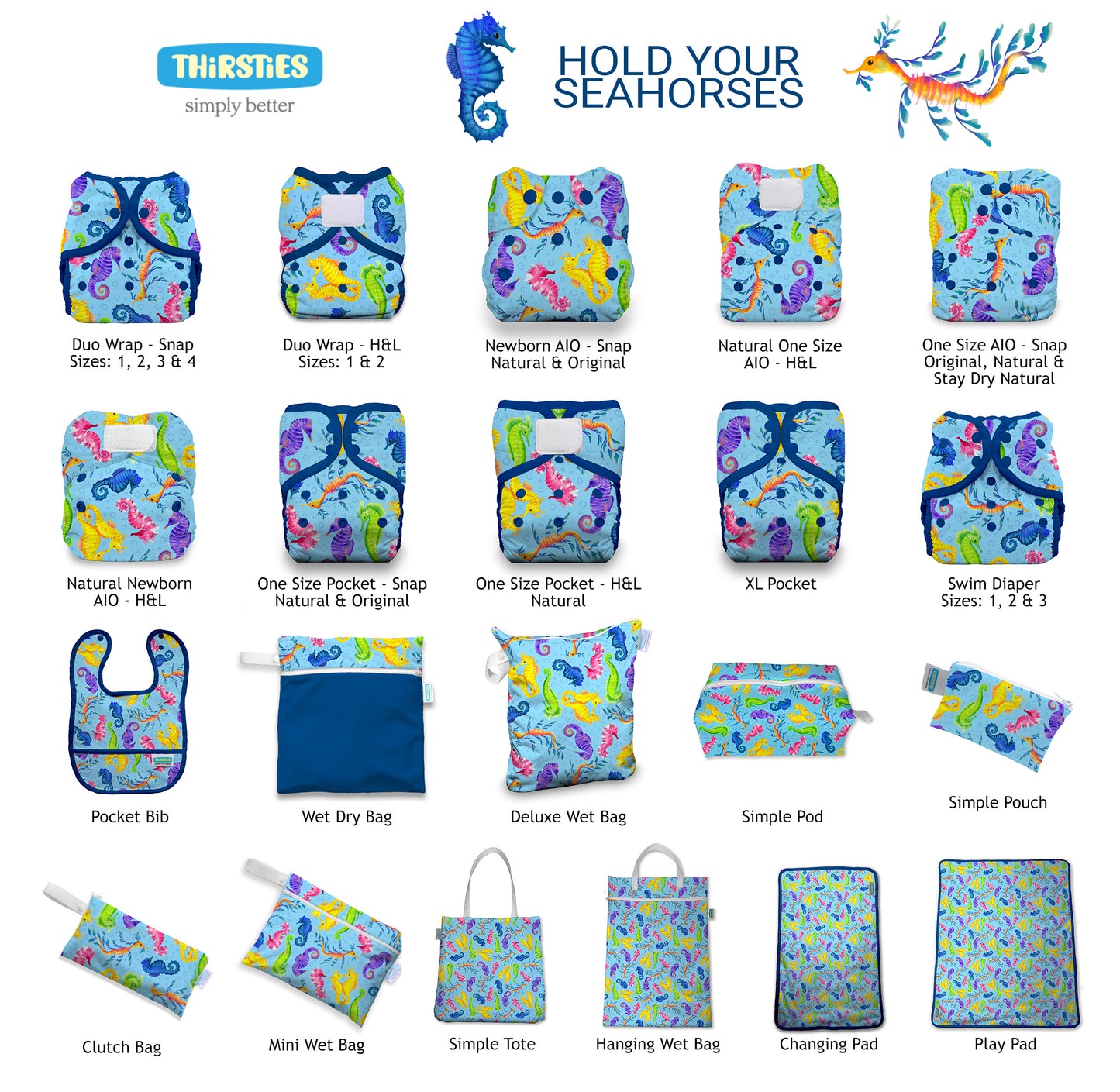 Thirsties Limited Edition Hold Your Seahorses