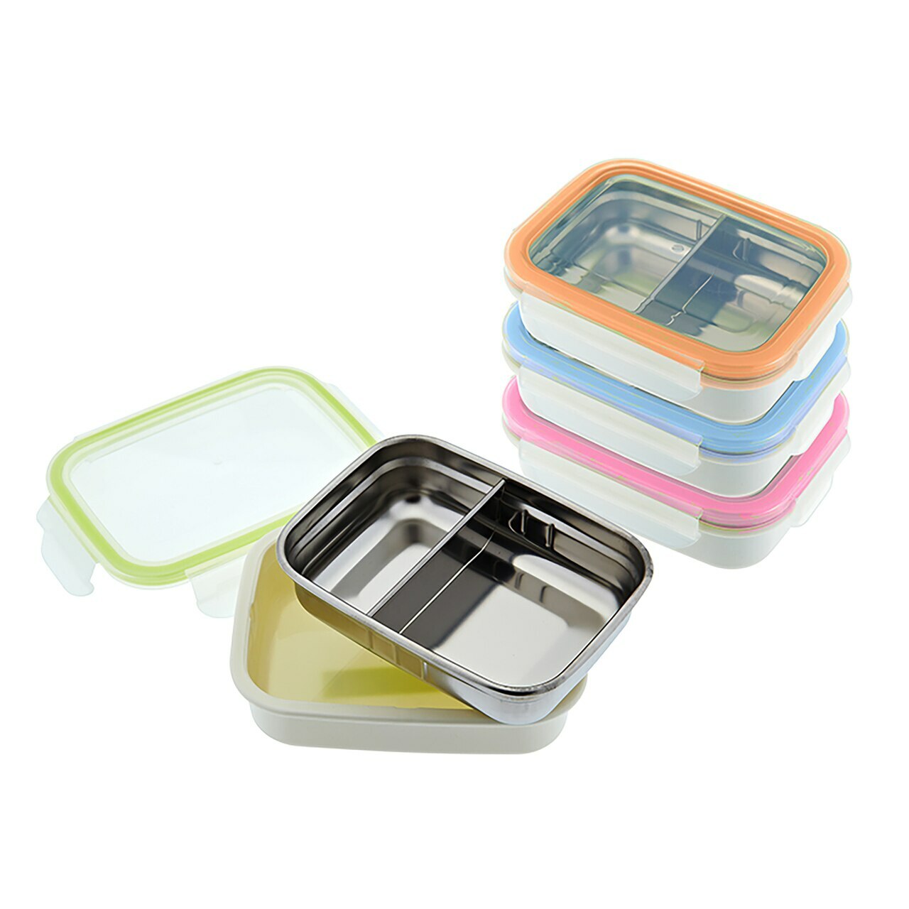 Innobaby Stainless Steel Divided Snack Bento w/Leakproof Lid