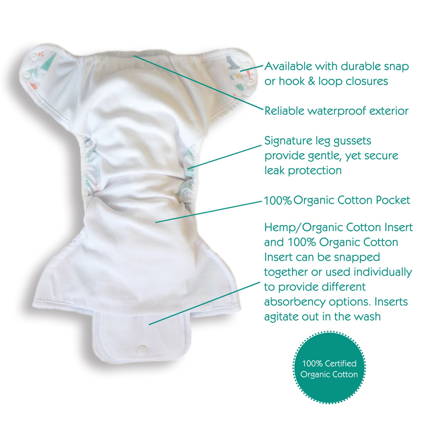 Thirsties Natural One Size Pocket Diaper