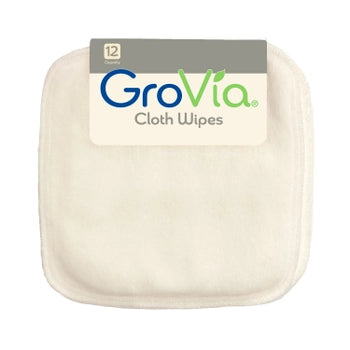 GroVia Reusable Cloth Wipes - White