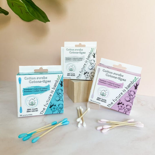 The future is bamboo Biodegradable Bamboo Cotton Swabs - Travel Size