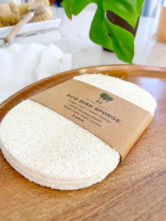 Loofah Dish Sponge: Single Layer 3-Pack