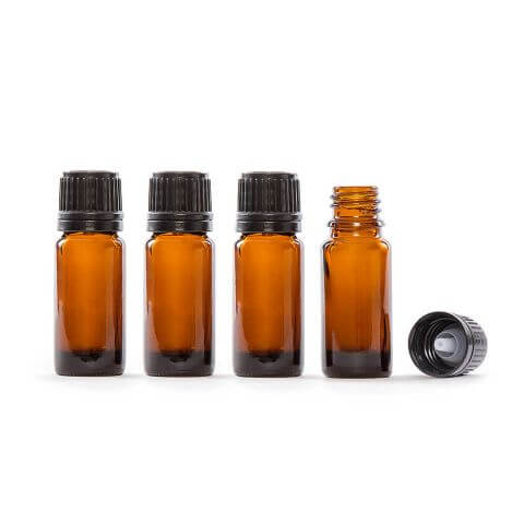 Plant Therapy Amber Glass Essential Oil Bottle with European Dropper Cap 10 mL (1/3 oz)